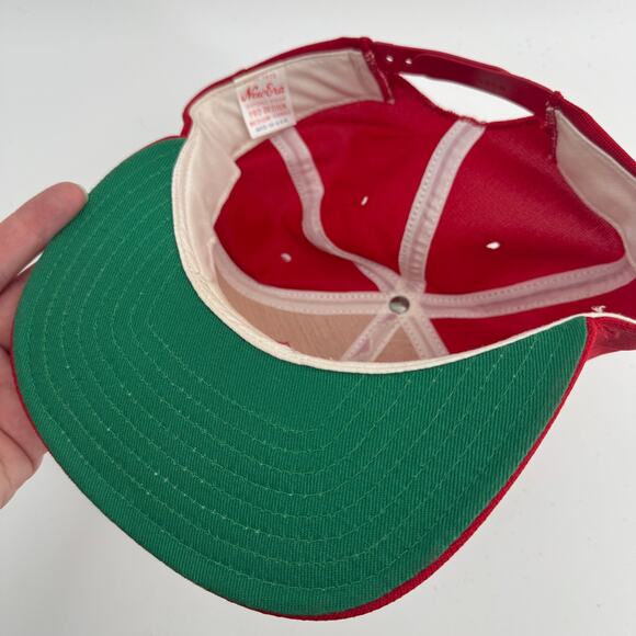 Vintage 80s 90s Snapback New Era Trucker Hat - USA Olympics Brother Red - Picture 6 of 6